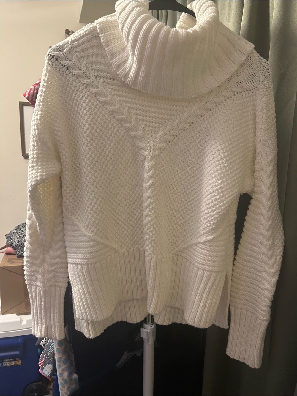 Chunky Cream Turtleneck Cable Knit Sweater